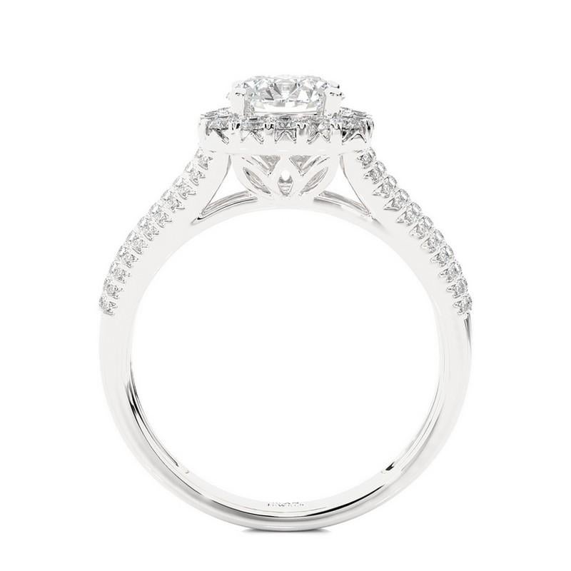 Round Cut 0.55 Carat Diamond Vow Collection Ring in 14K White Gold For Sale