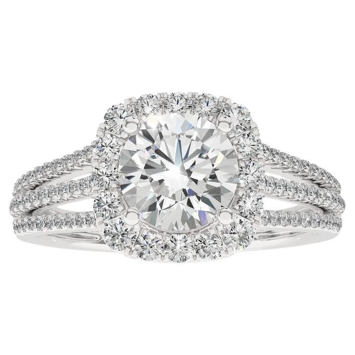 0.55 Carat Diamond Vow Collection Ring in 14K White Gold For Sale