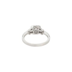 0.55 Carat Mosaic Diamond Halo Engagement Ring 14 Karat in Stock