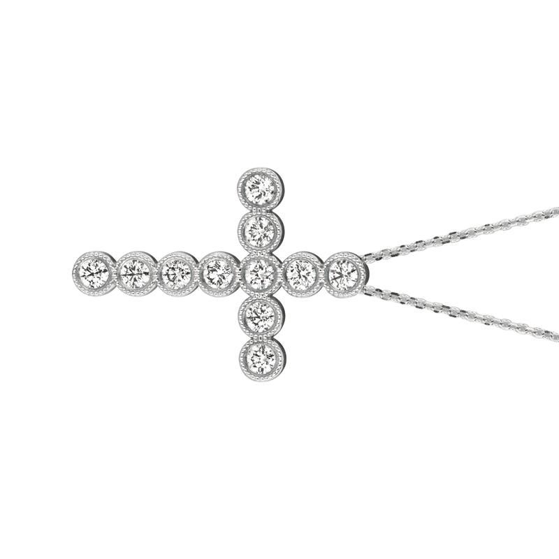 0.55 Carat Natural Diamond Cross Pendant Necklace 14K White Gold G SI 18'' chain

100% Natural Diamonds, Not Enhanced in any way Round Cut Diamond Necklace
0.55CT
G-H
SI
14K White Gold Burnish style 3.5 gram
15/16 inch in height, 11/16 inch in