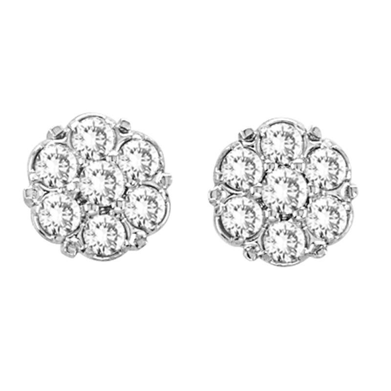 
0.55 Carat Natural Diamond Flower Cluster Earrings G SI 14K White Gold

    100% Natural, Not Enhanced in any way Round Cut Diamond Earrings
    0.55CT
    G-H 
    SI  
    14K White Gold,  1.03 grams, Prong set
    1/4 inch in diameter
    14