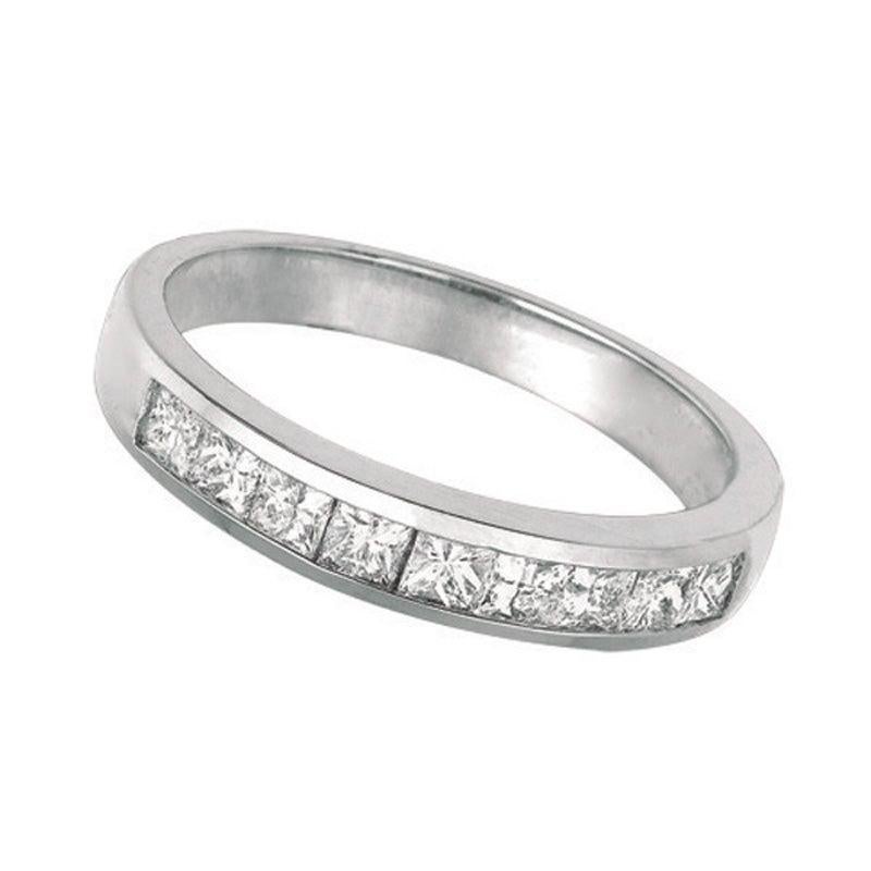 Im Angebot: 0,55 Karat natürlicher Diamant im Prinzessinnenschliff Ring G SI 14 Karat Weißgold () 3