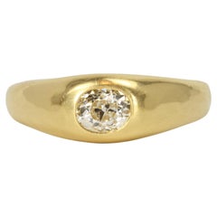 0,55 Karat natürlicher Diamant im Altminenschliff Solitär Zigeuner 22K Gold Verlobungsring mit Zigeuner