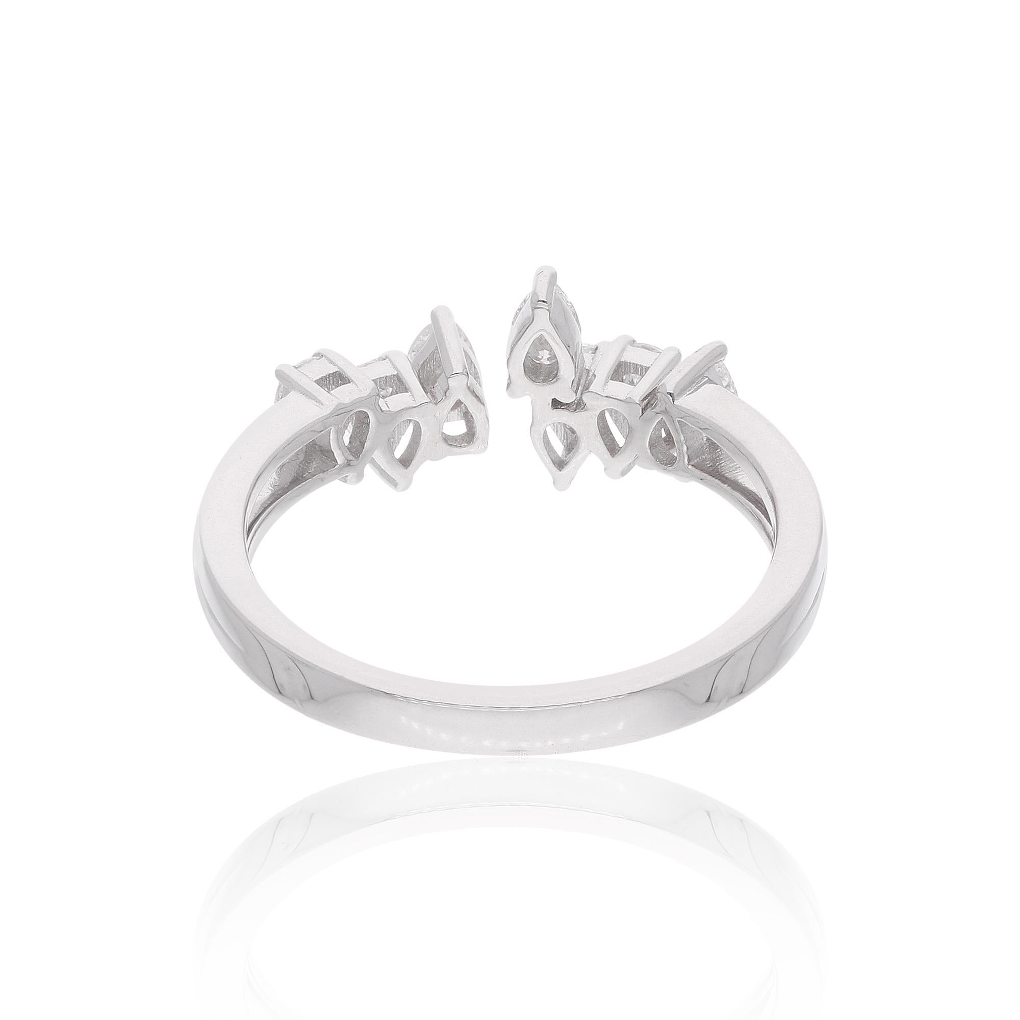 in vendita:  Anello aperto con diamante SI/H a pera da 0,55 carati Gioielli fatti a mano in oro bianco 18 carati 5