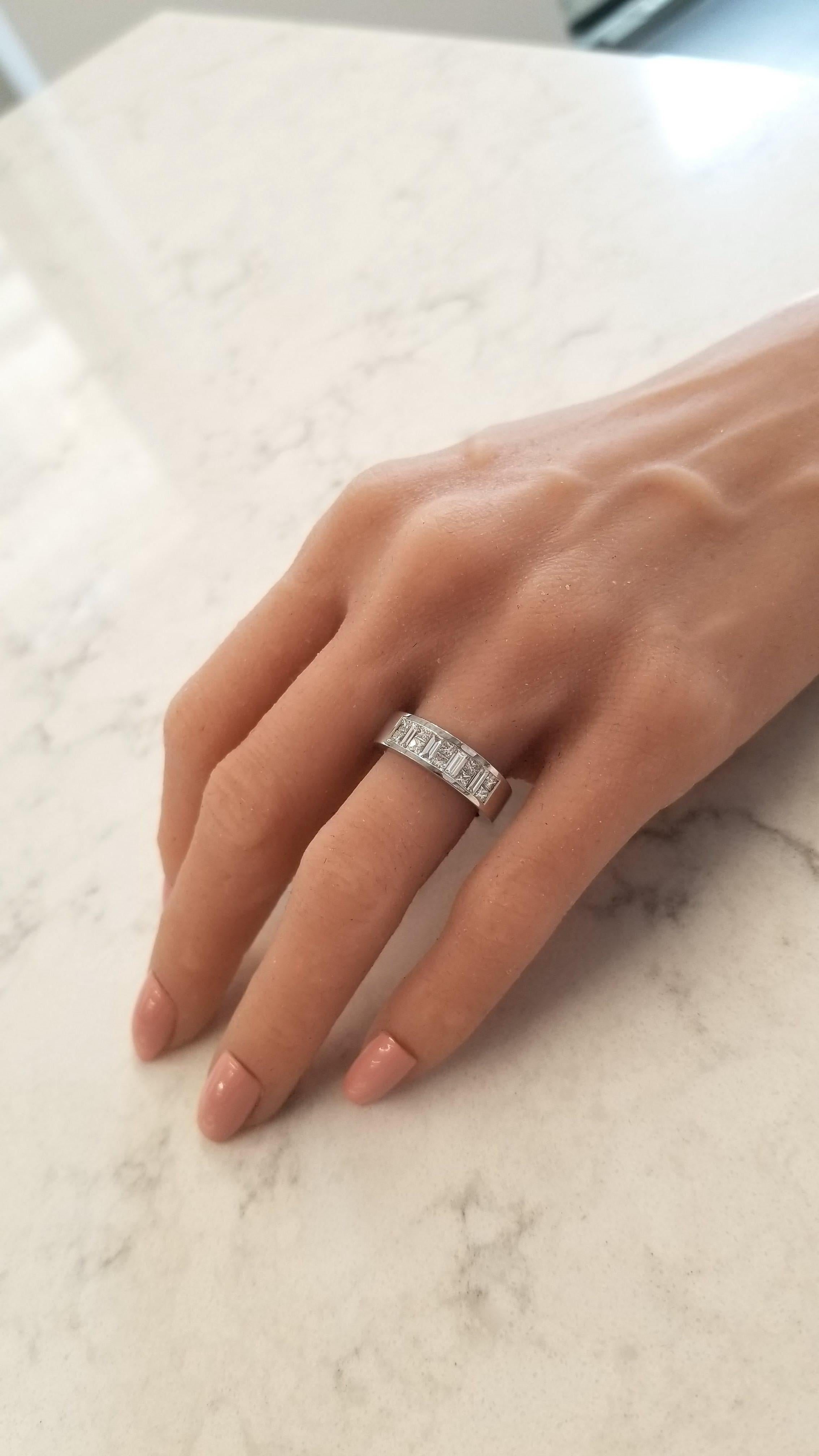 Contemporary 0.55 Carat Princess Diamond Ring in Platinum
