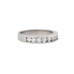 0.55 Carat Round Brilliant Diamond Channel Set Wedding Band Platinum In Stock