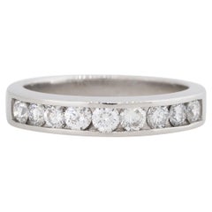 0.55 Carat Round Brilliant Diamond Channel Set Wedding Band Platinum In Stock