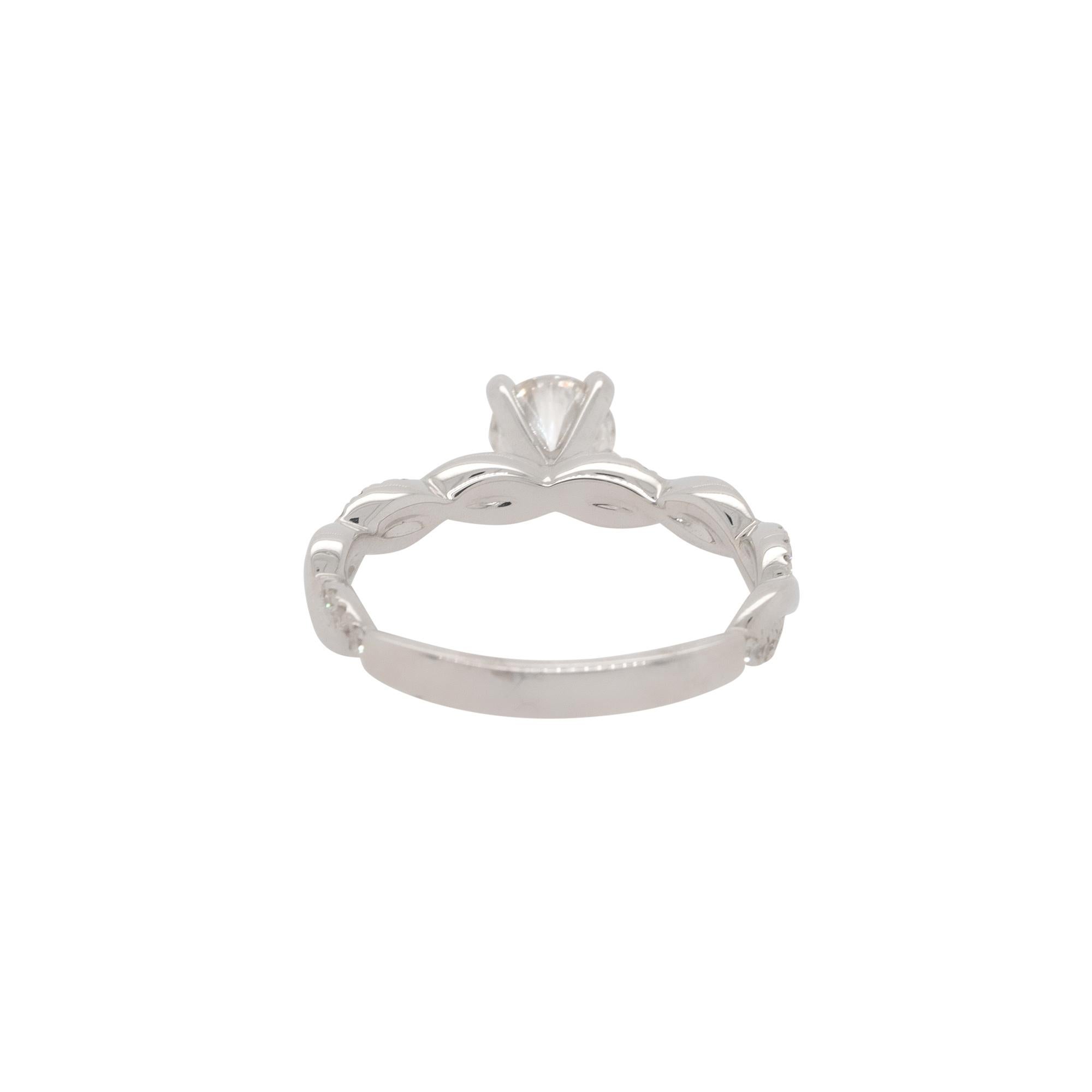 Anillo de compromiso de diamante natural brillante redondo de 0,55 quilates en venta 6