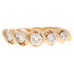 Bracelet en or jaune 14 carats avec diamants taille ronde de 0,55 carat