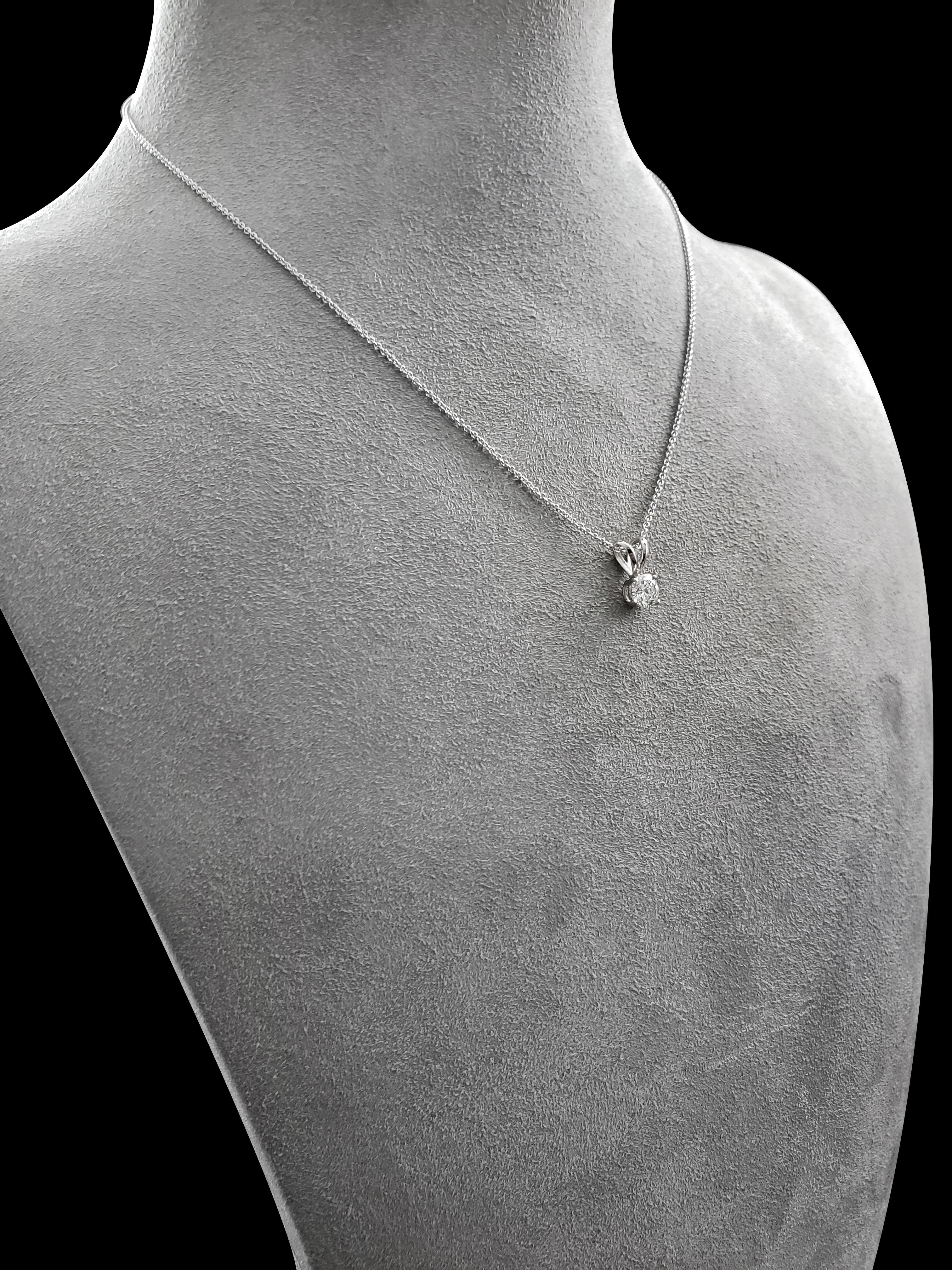 Contemporary Roman Malakov 0.55 Carats Total Brilliant Round Shape Diamond Solitaire Pendant  For Sale