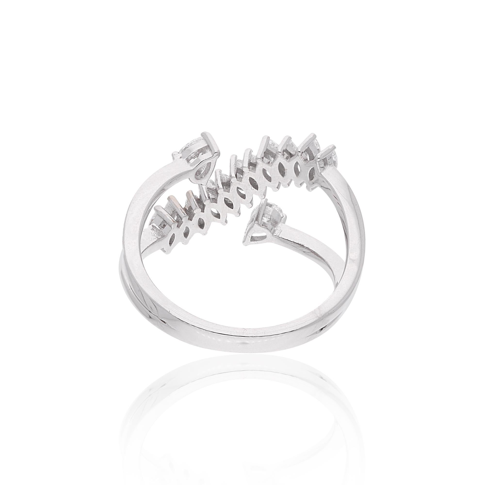 En venta: 0,55 quilates SI Claridad HI Color Diamante de diseño Anillo de novia 14 quilates Oro blanco  3