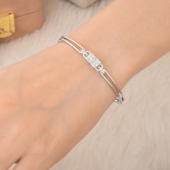 0.55 Carat SI Clarity HI Color Diamond Baguette Bracelet 14k White Gold Jewelry