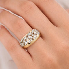 Anello nuziale a cupola con diamante taglio rotondo da 0,55 carati SI/H Oro bianco 18 carati