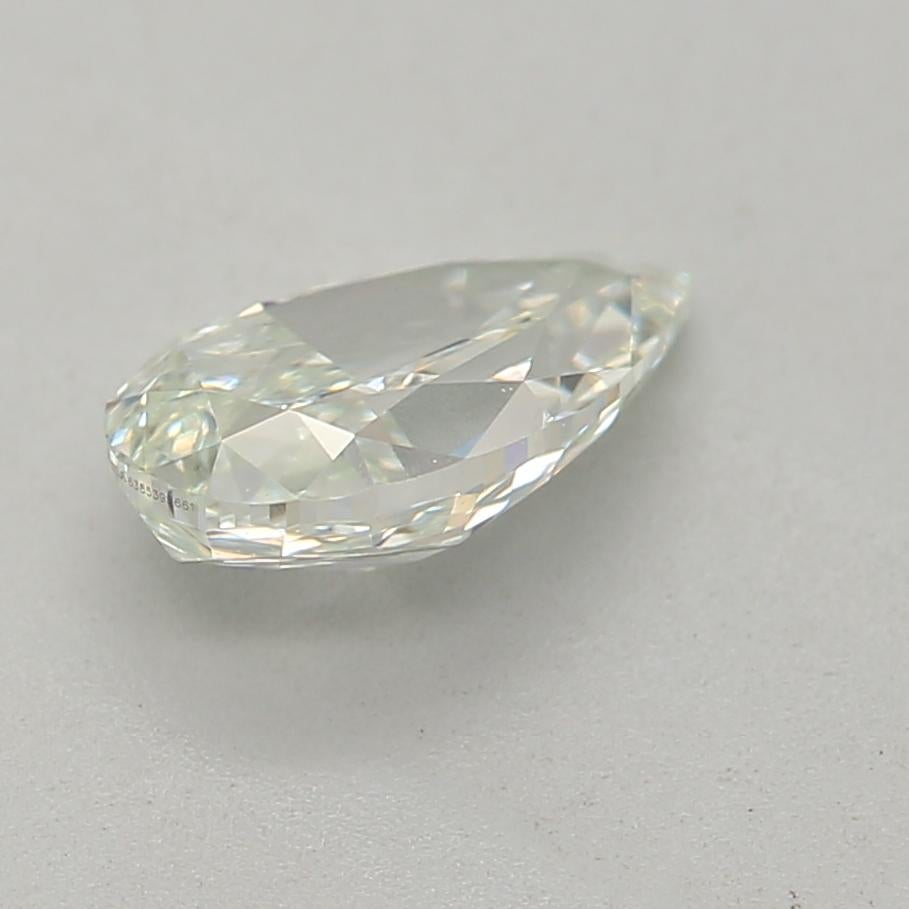 Women's or Men's 0.55 Carat Very Light Green Pear Cut Diamond VS2 Clarity GIA Certified For Sale