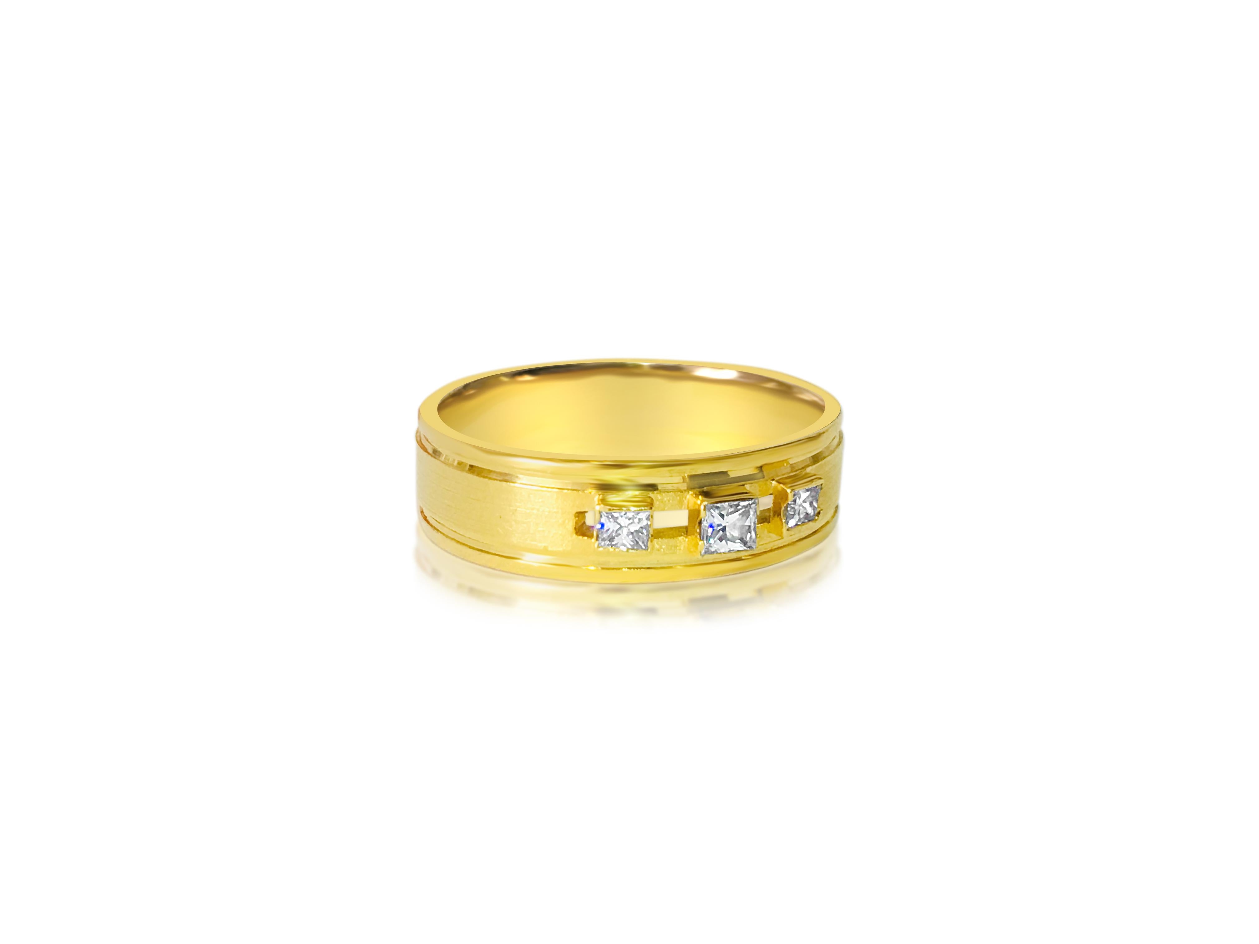 Contemporain Bague en or jaune 18 carats et diamants de 0,55 carat VS en vente