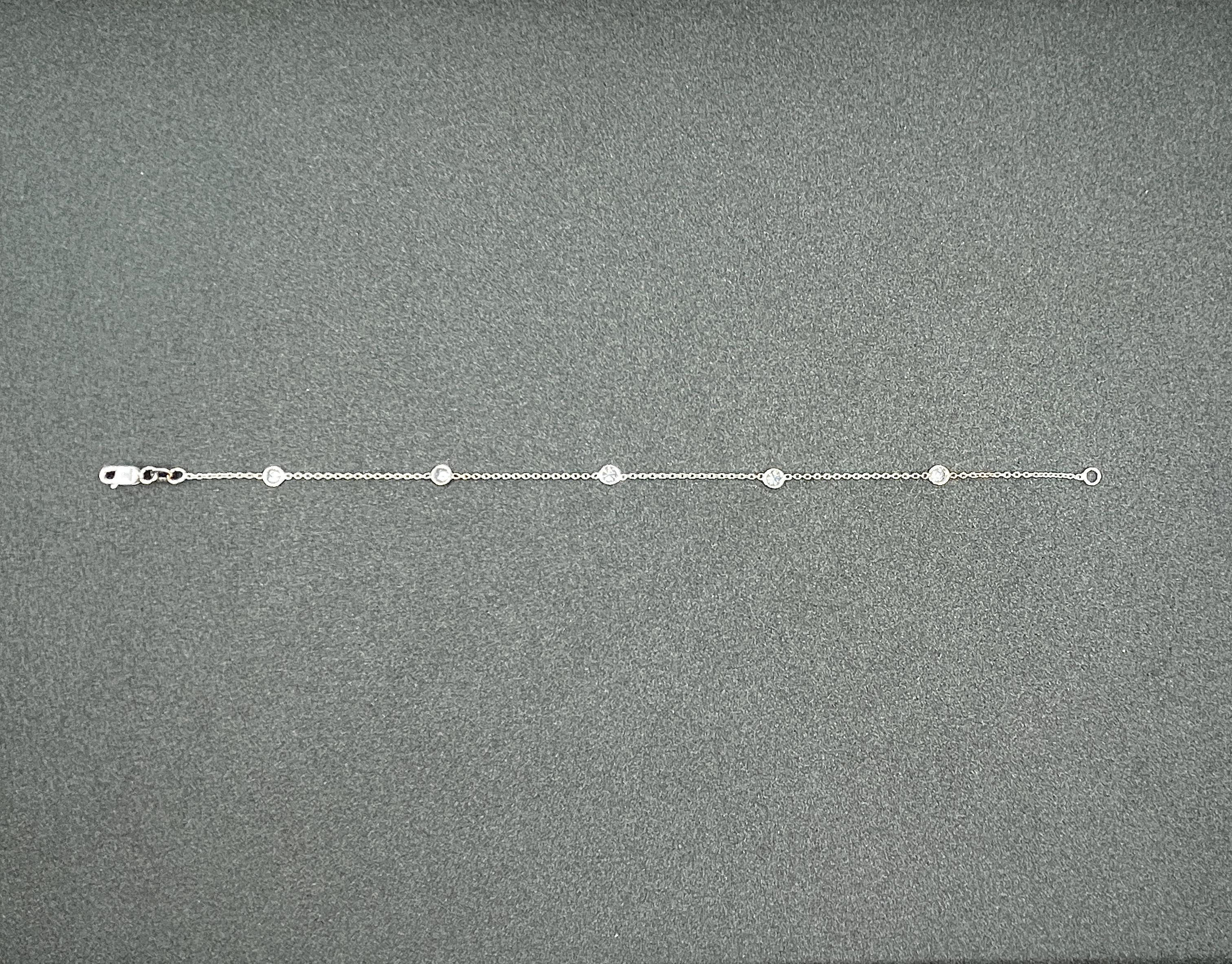 Pulsera de diamantes por metros de 0,55 ct Corte redondo en venta