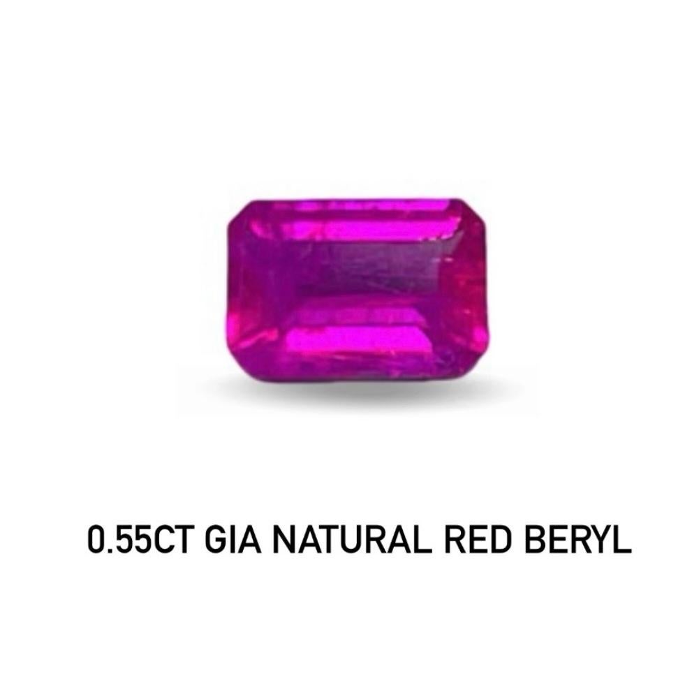 0,55 Ct certificato GIA Smeraldo rosso (berillo rosso) Taglia rara in vendita 2