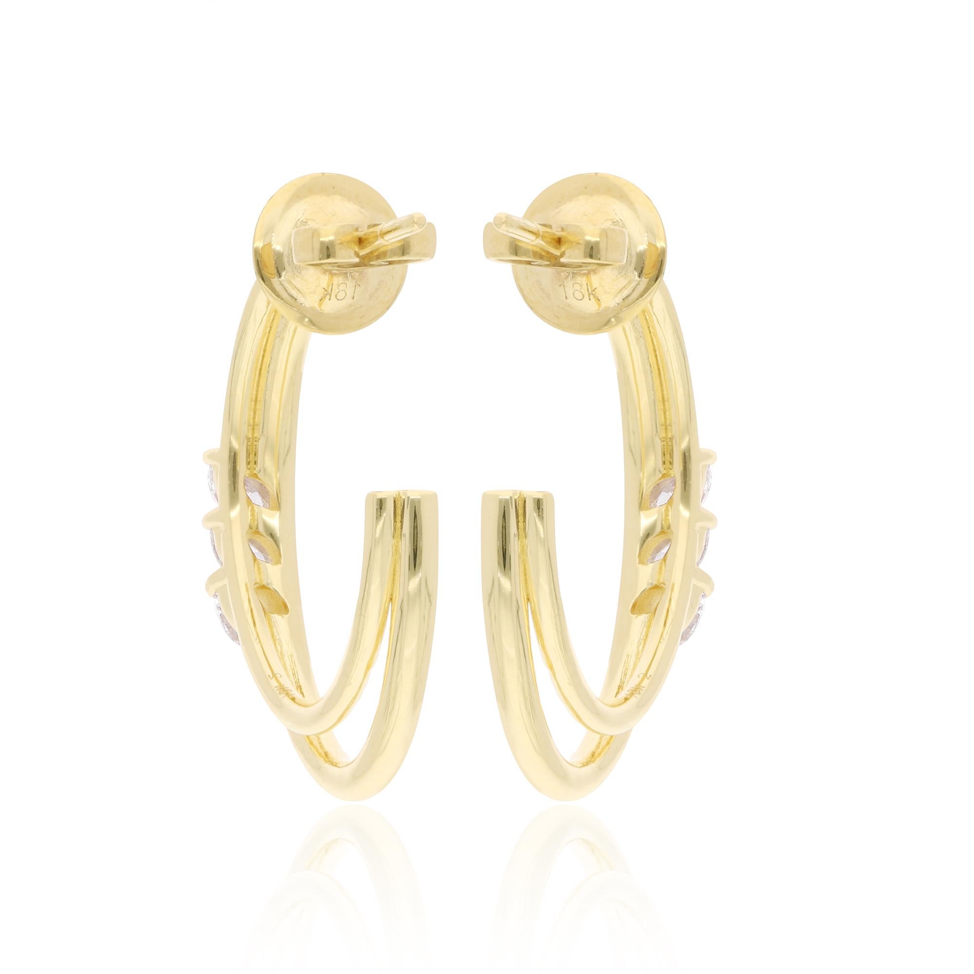 0.55 Ct. Créoles en or jaune 18 carats avec diamants marquises de couleur SI Neuf - En vente à Diera, Dubai