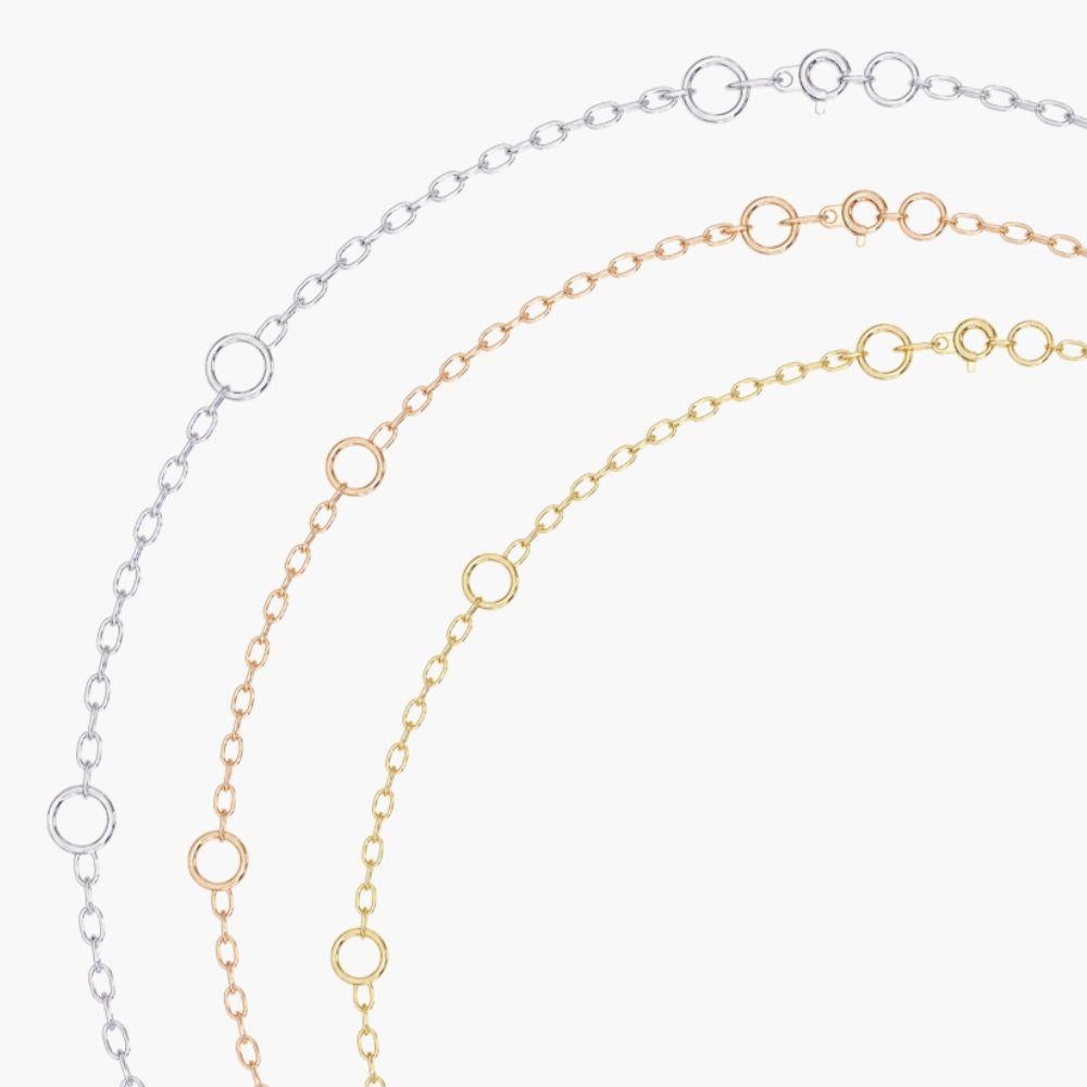 0,55 Ctw Delicate Oval Solitär Diamant Halskette 14K Gold im Angebot 1