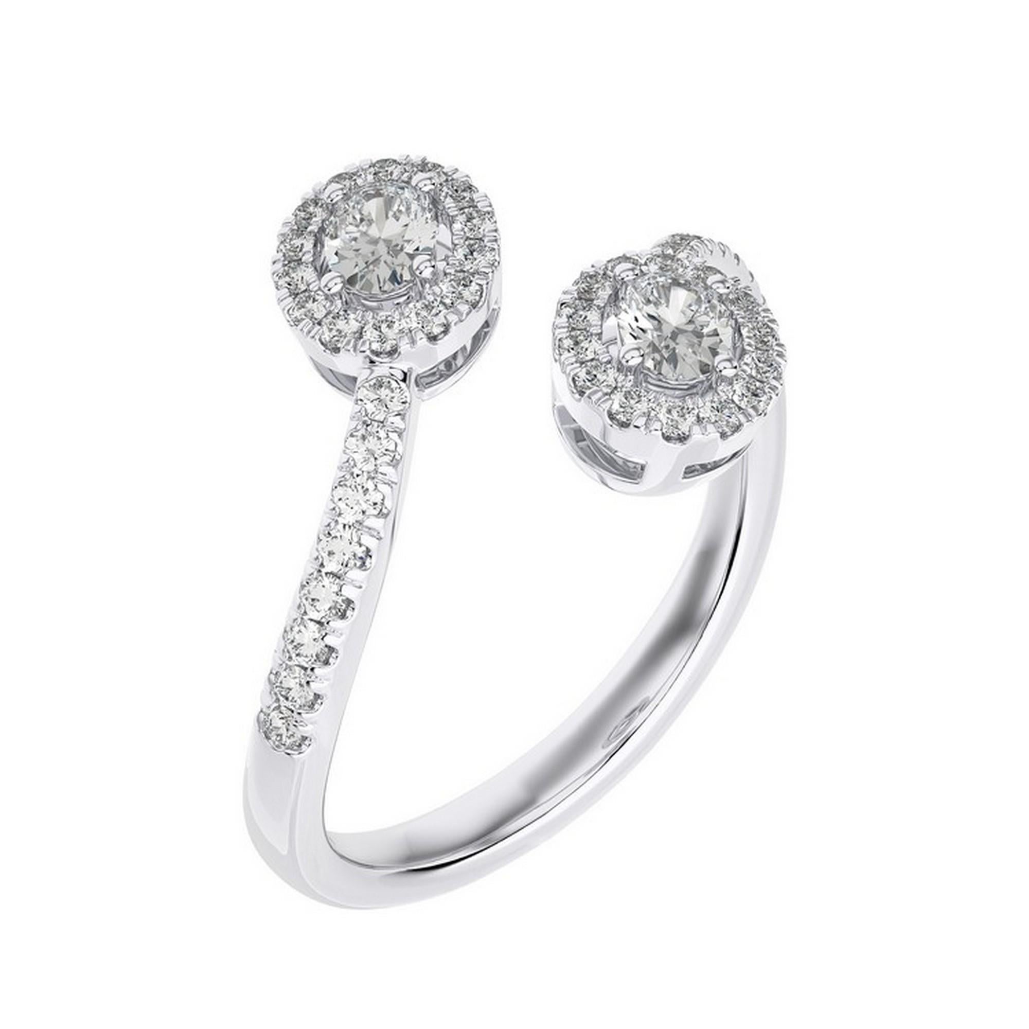 Overview:
The Classic Collection’s finger ring features 0.55 carats of round diamonds set in 14K white gold. This elegant and unique piece combines the sleek shine of white gold with the brilliant sparkle of round diamonds, making it perfect for