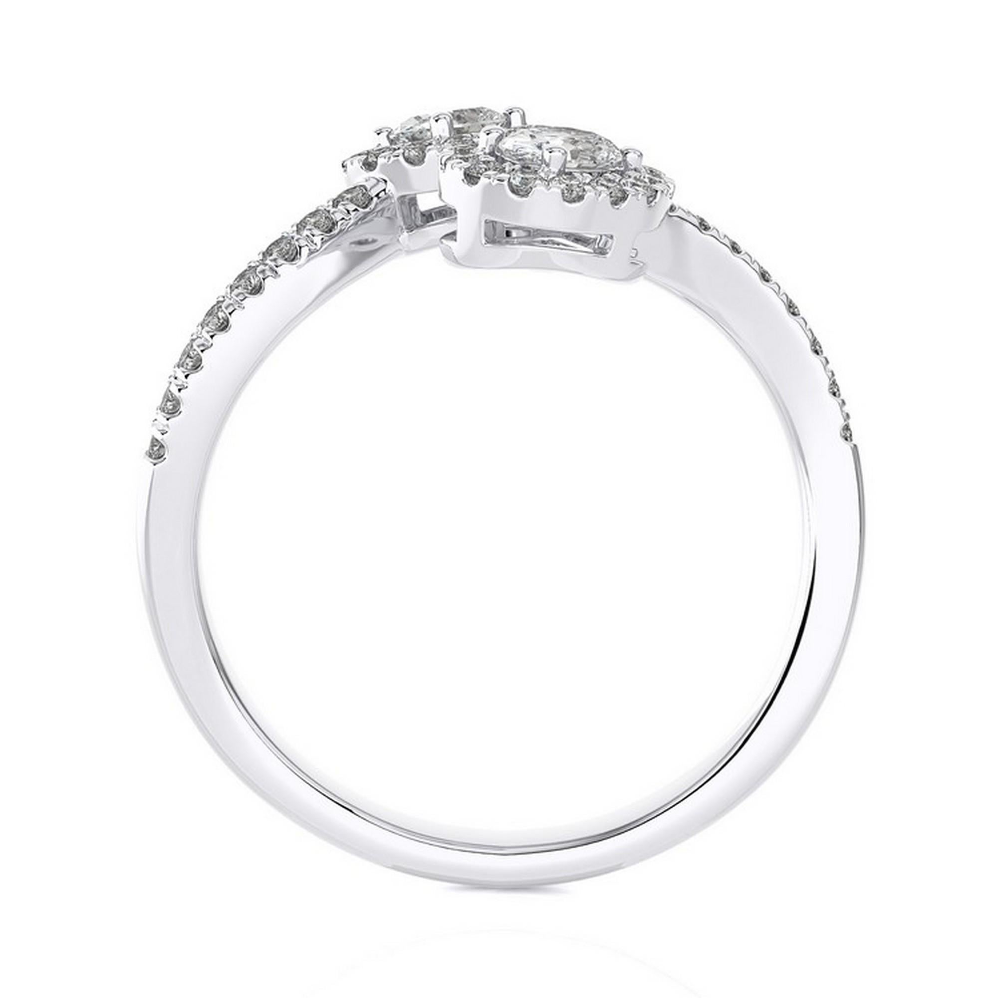 Modern 0.55 CTW Round Diamonds 14K White Gold Classic Collection Fashion Finger Ring For Sale