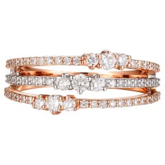 0.55 T.c.w Diamond Band Ring in 18 Karat Rose and White Gold