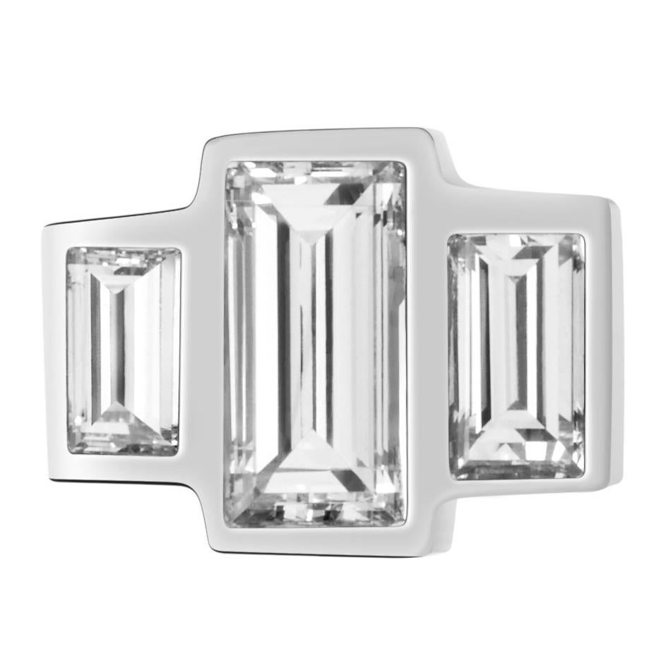 Contemporary 0.55 Total Carat Mixed Baguette Stud Earrings For Sale