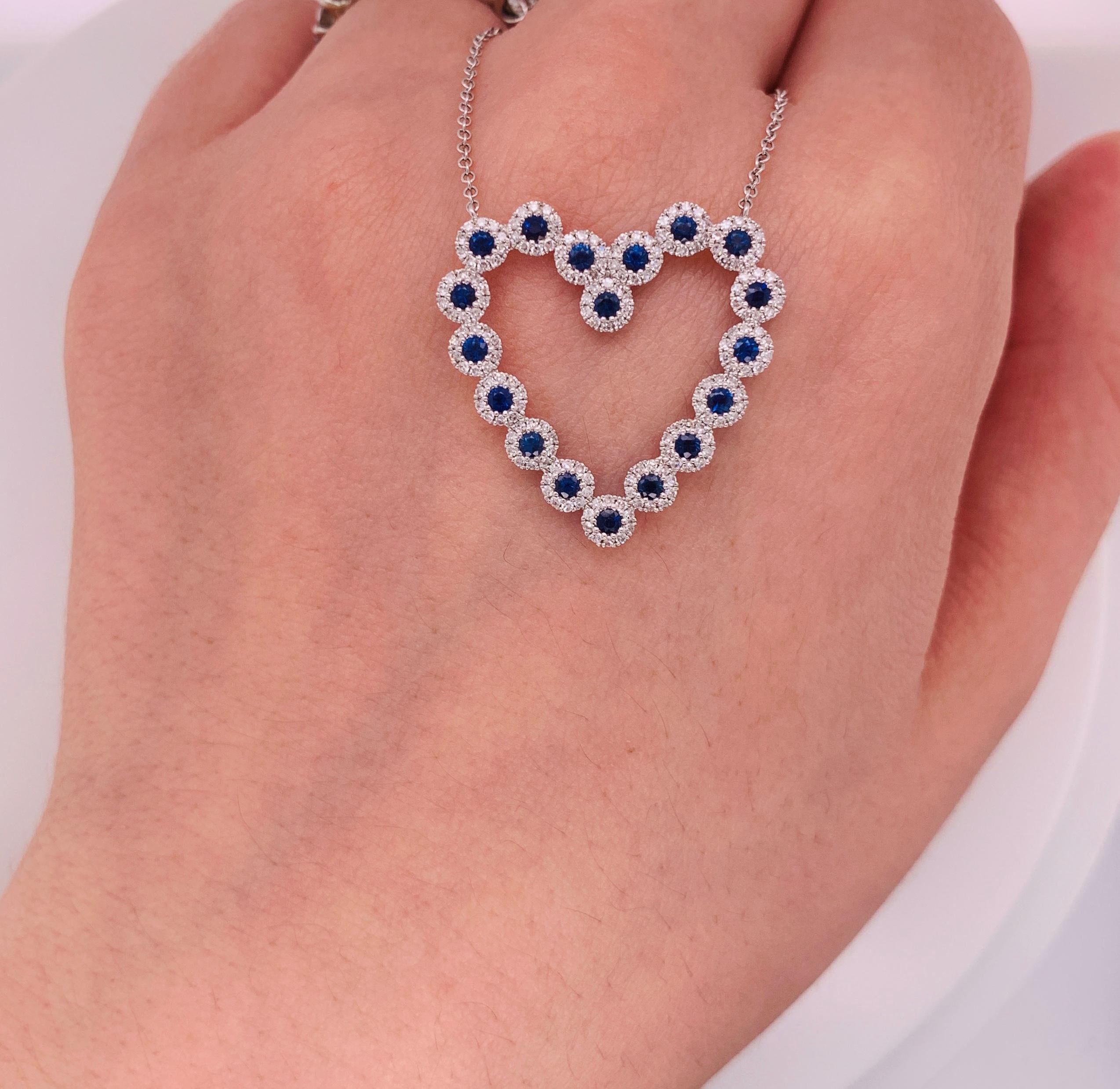 0.55ct Diamond & 0.79ct Blue Sapphire 14k White Gold Heart Necklace


1.00
