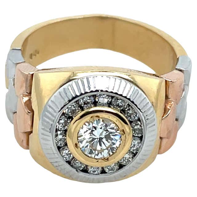 Roll Diamond Rings Custom Rolls Royce Car Diamond Mens ring 18k Yellow White Gold sz 12.5 ...