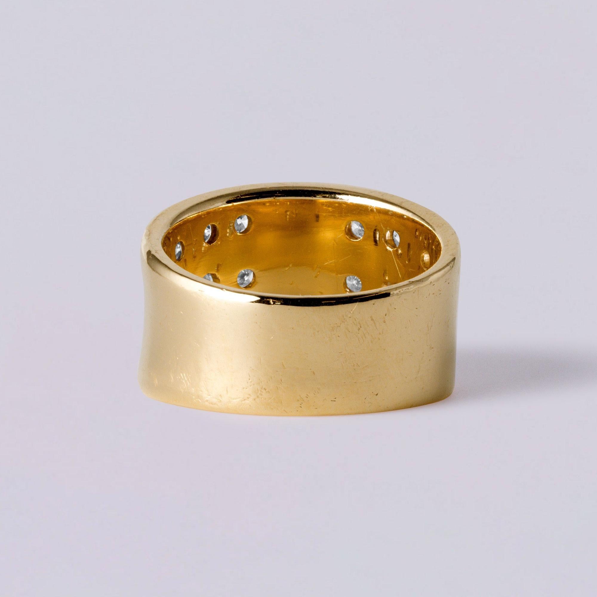 0,55ct Herzform Diamantring  14K Gelbgold breites Band  Größe 7 (Herzschliff) im Angebot