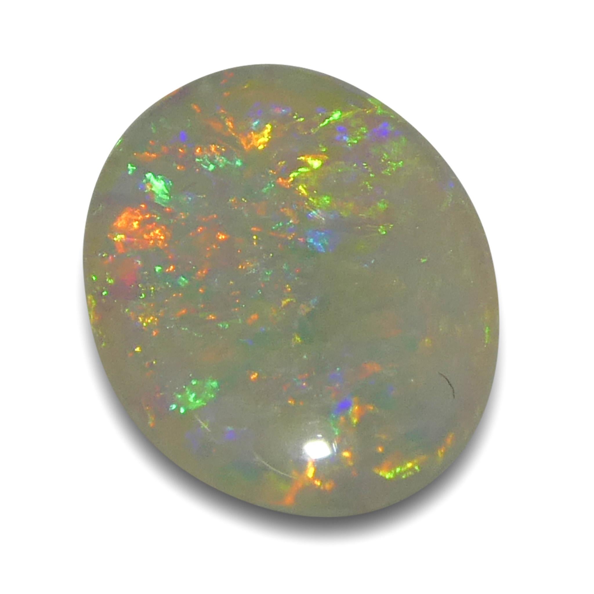 0.55 Karat ovaler weißer Opal mit Cabochonschliff aus Australien im Zustand „Neu“ im Angebot in Toronto, Ontario