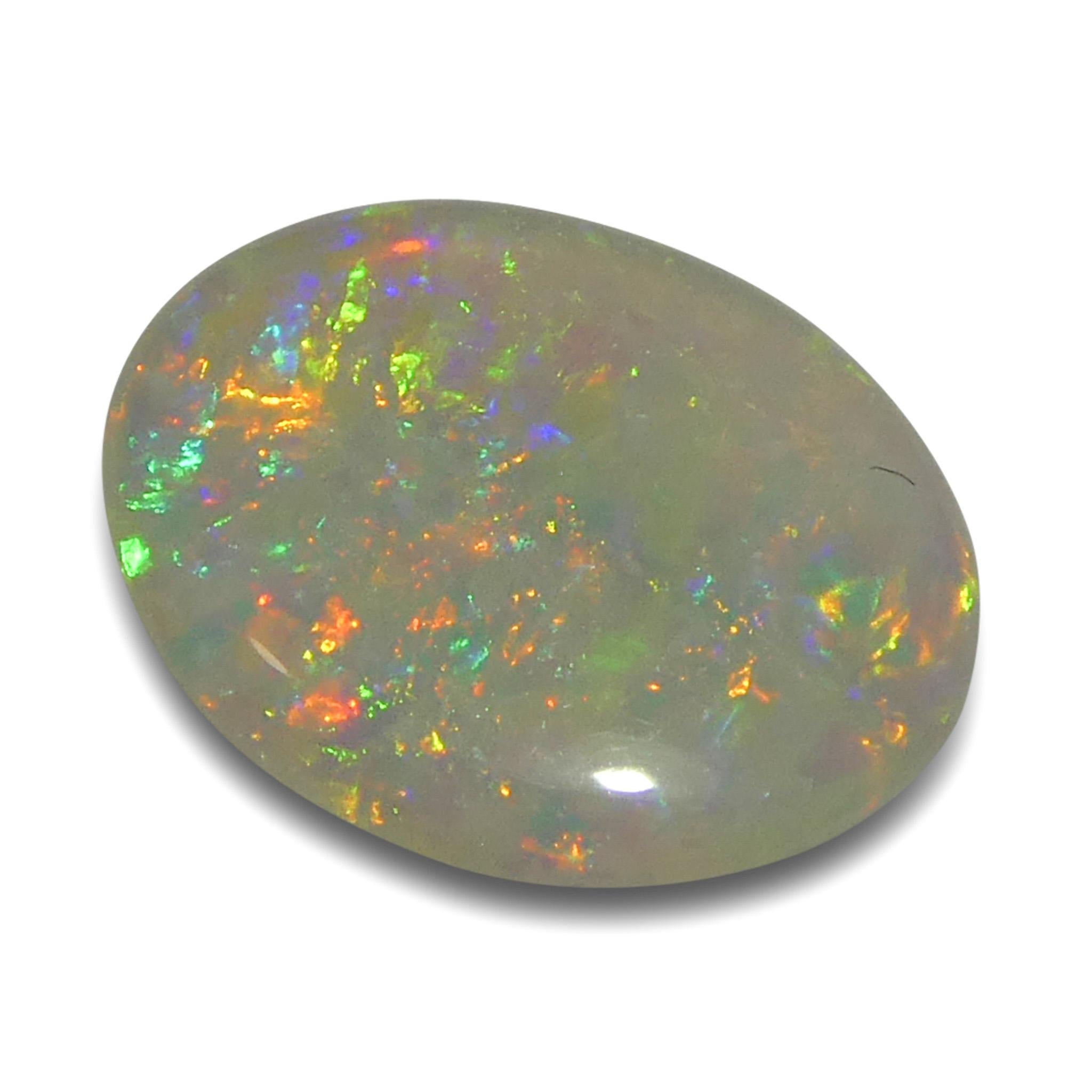 0.55 Karat ovaler weißer Opal mit Cabochonschliff aus Australien im Angebot 2
