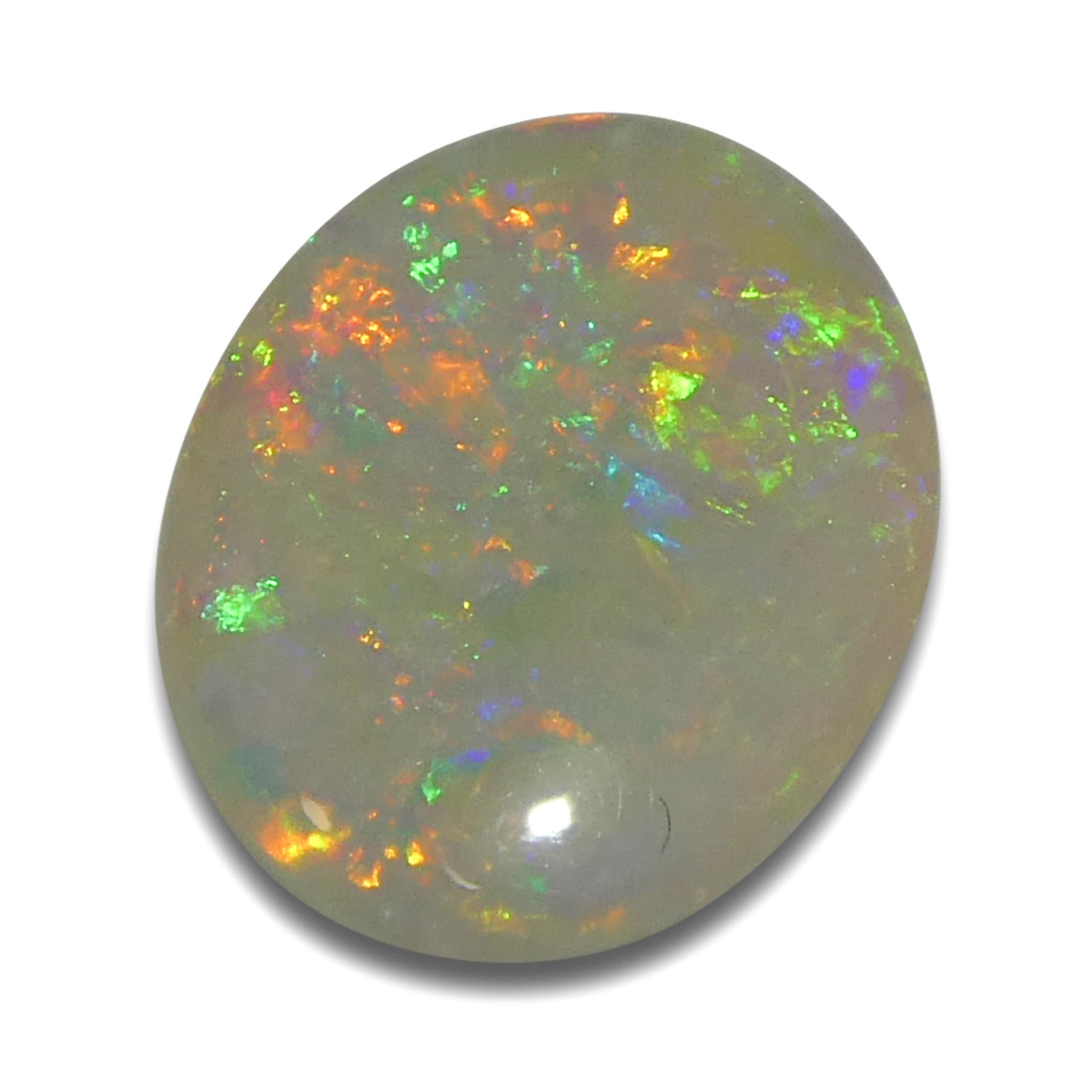 0.55 Karat ovaler weißer Opal mit Cabochonschliff aus Australien im Angebot 3