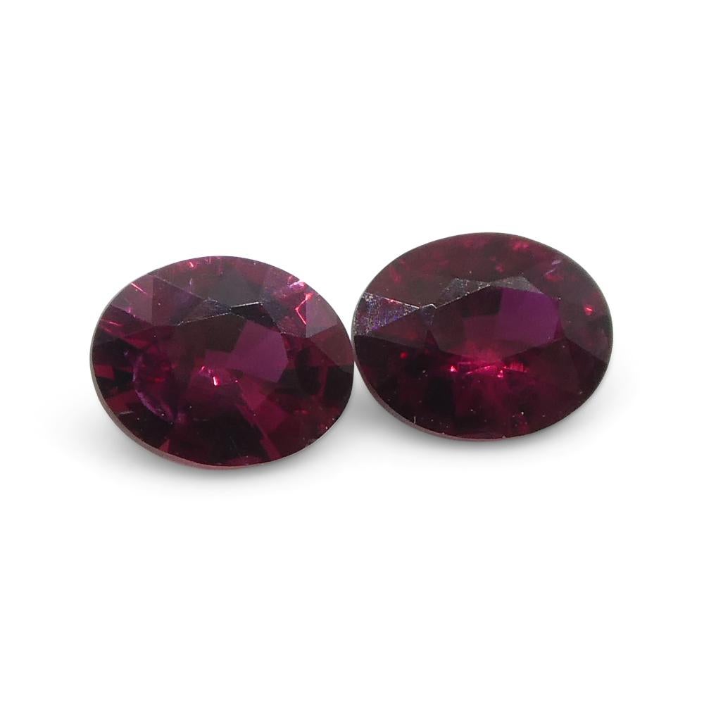 0.55ct Pair Oval Red Ruby from Mozambique For Sale 5