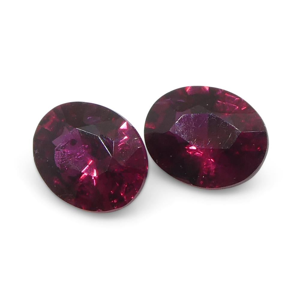 0.55ct Pair Oval Red Ruby from Mozambique For Sale 6