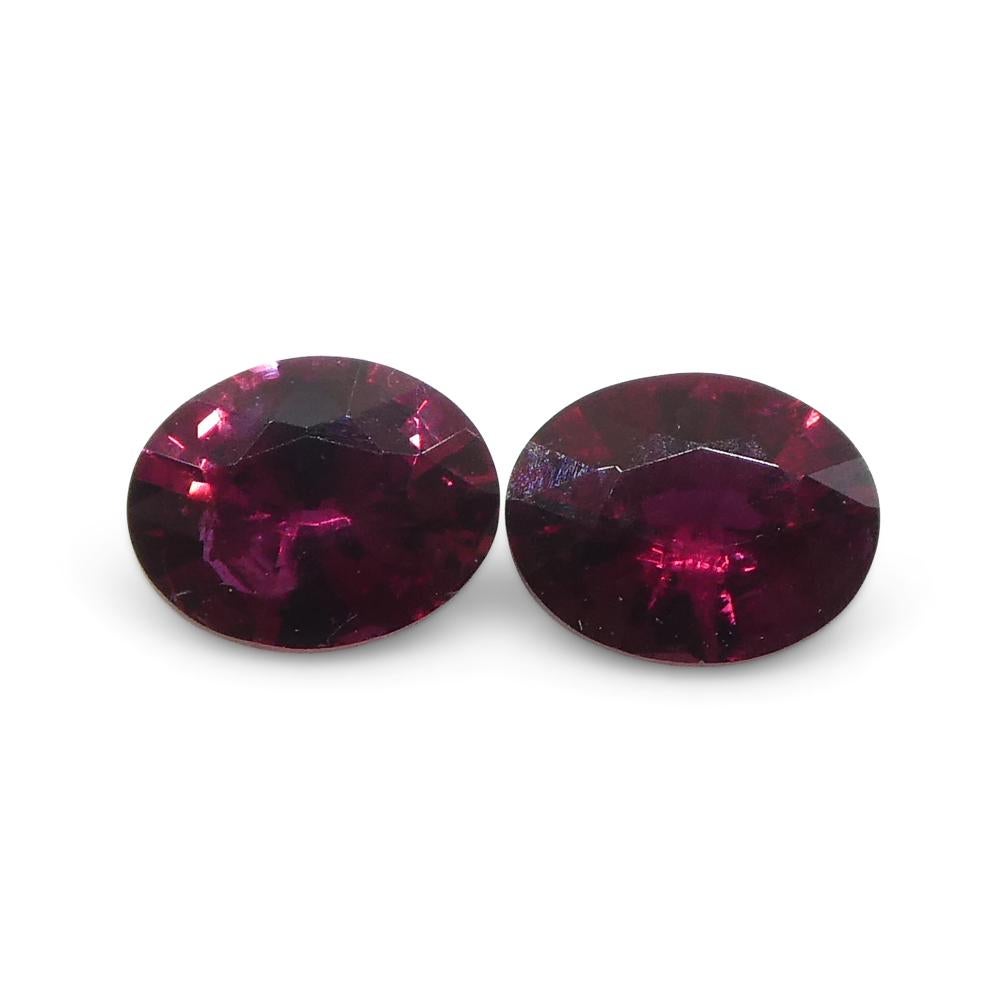0.55ct Pair Oval Red Ruby from Mozambique For Sale 7