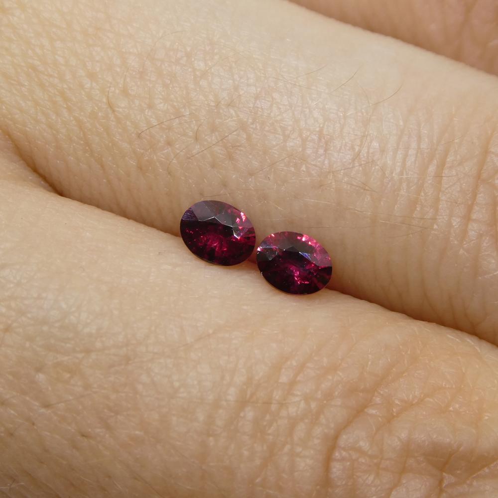 0.55ct Pair Oval Red Ruby from Mozambique For Sale 8