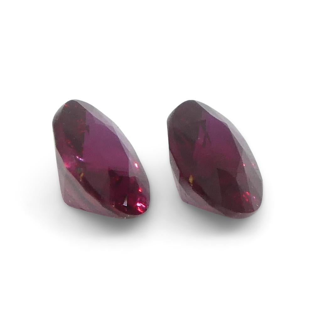 0.55ct Pair Oval Red Ruby from Mozambique In New Condition For Sale In Toronto, Ontario