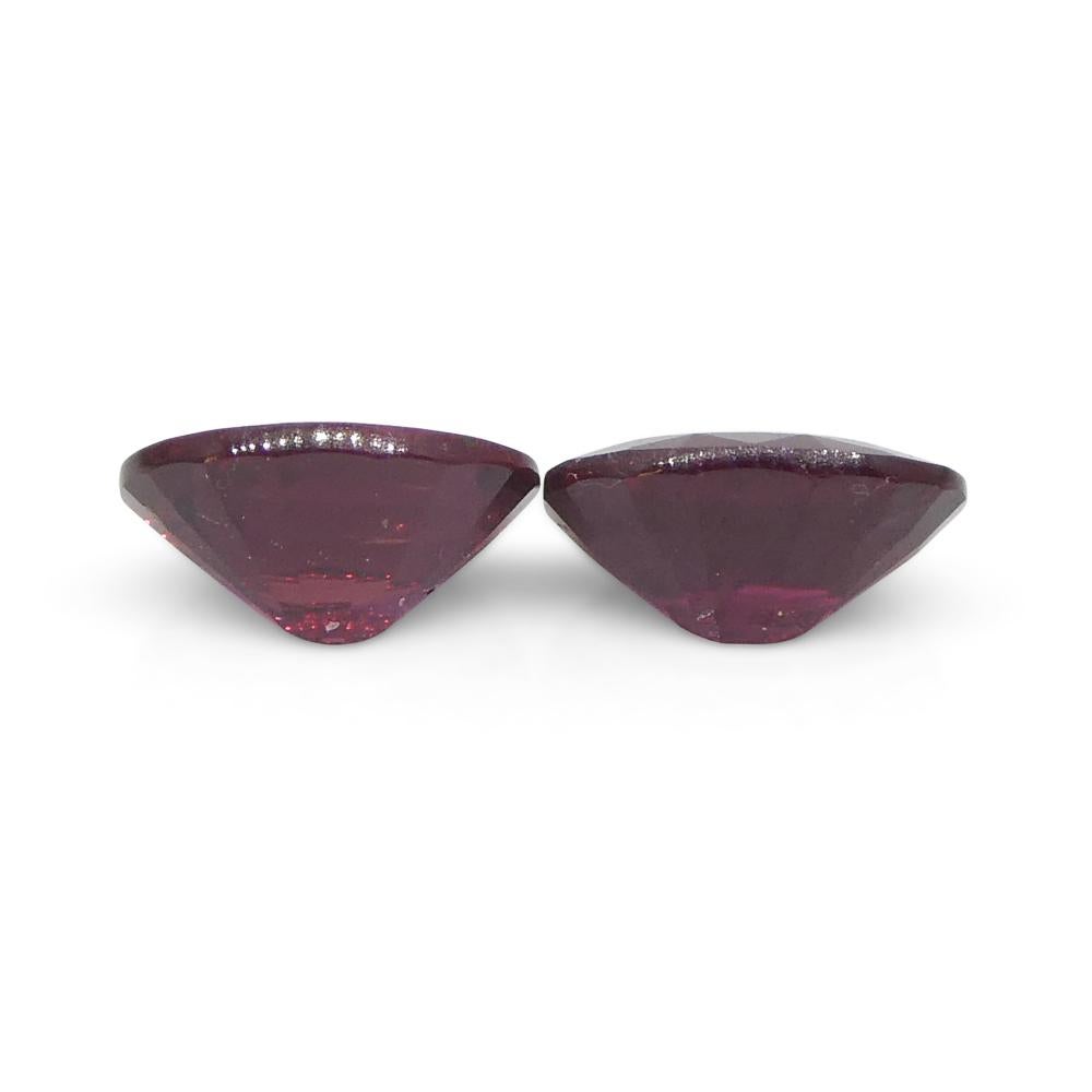 0.55ct Pair Oval Red Ruby from Mozambique For Sale 3