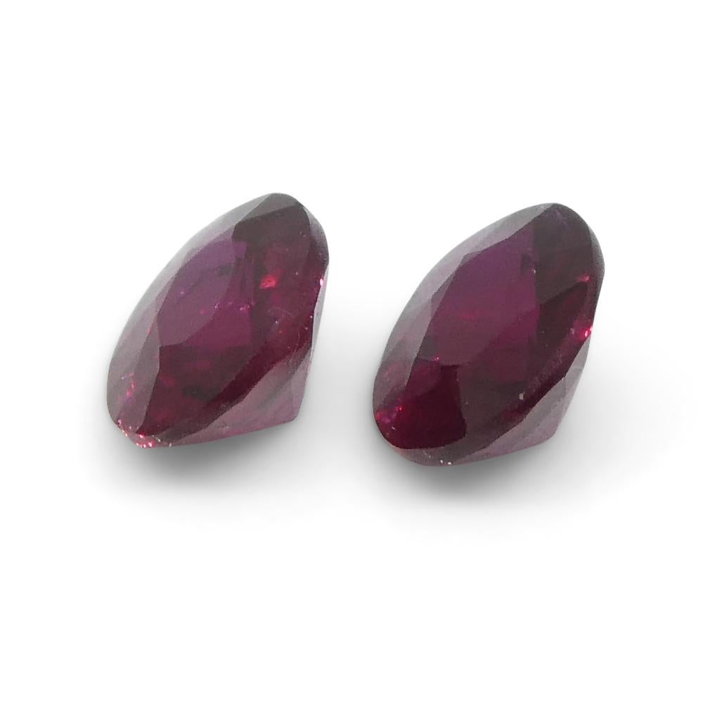 0.55ct Pair Oval Red Ruby from Mozambique For Sale 4