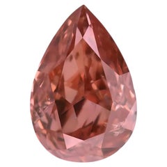 Diamant rose de 0,55 ct - Naturel, non serti, couleur « Fancy Intense Orangy Pink », pureté SI1, taille poire