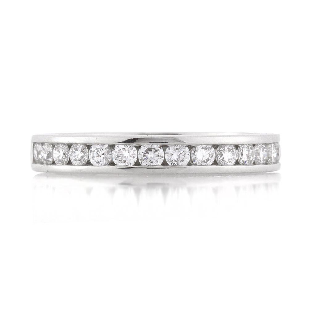 0.55ct Round Brilliant Cut Diamond Channel Set Wedding Band in Platinum For Sale