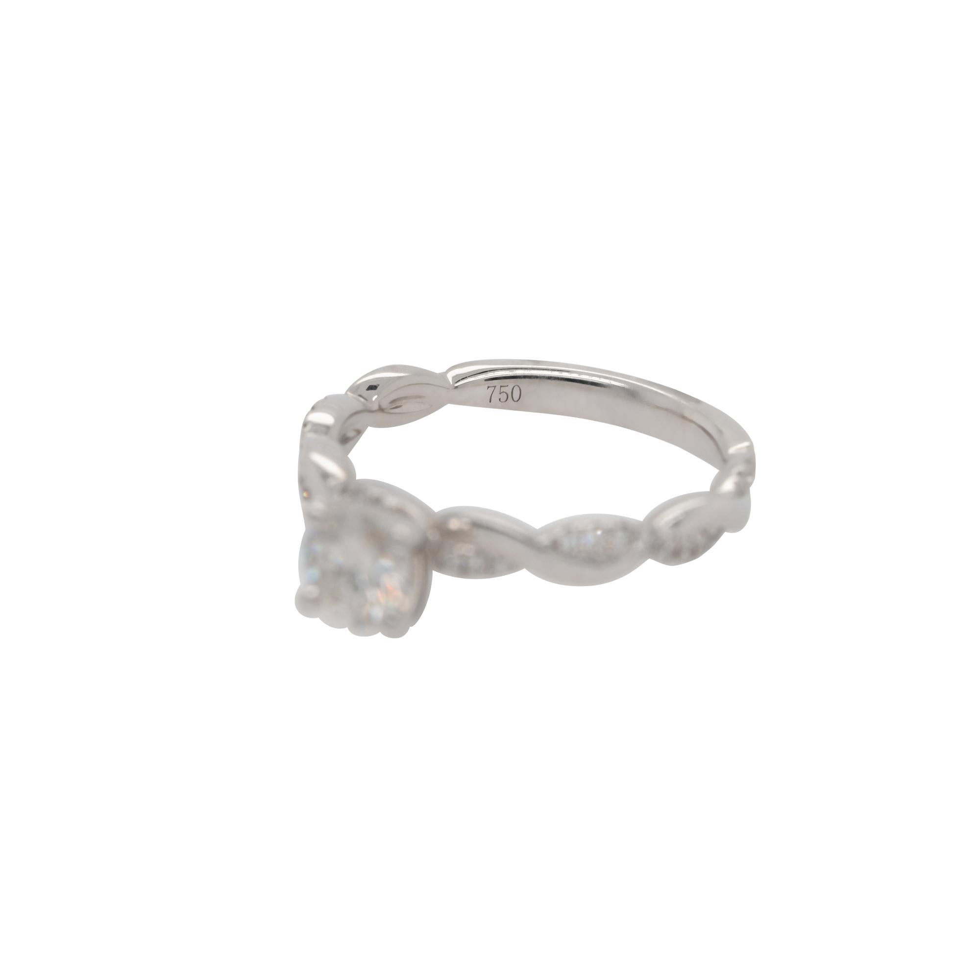 Round Cut 0.55 Carat Round Brilliant Natural Diamond Engagement Ring For Sale