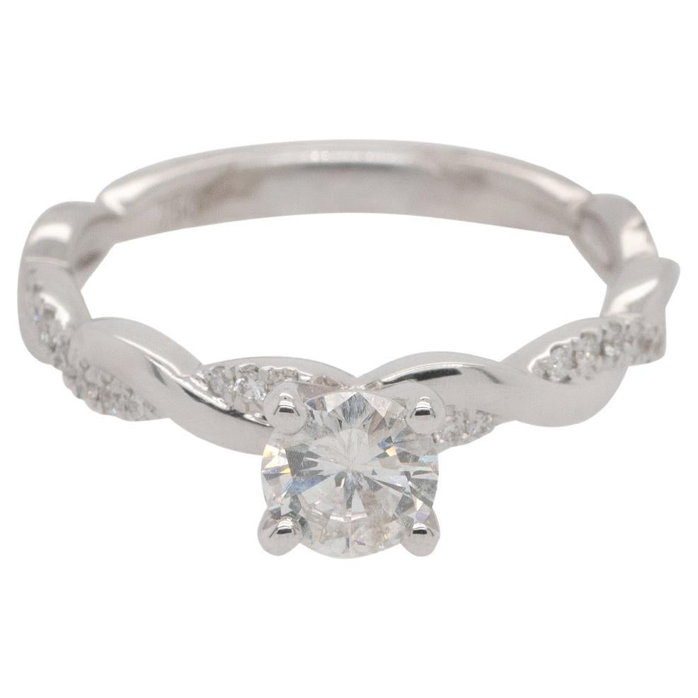 0.55 Carat Round Brilliant Natural Diamond Engagement Ring For Sale