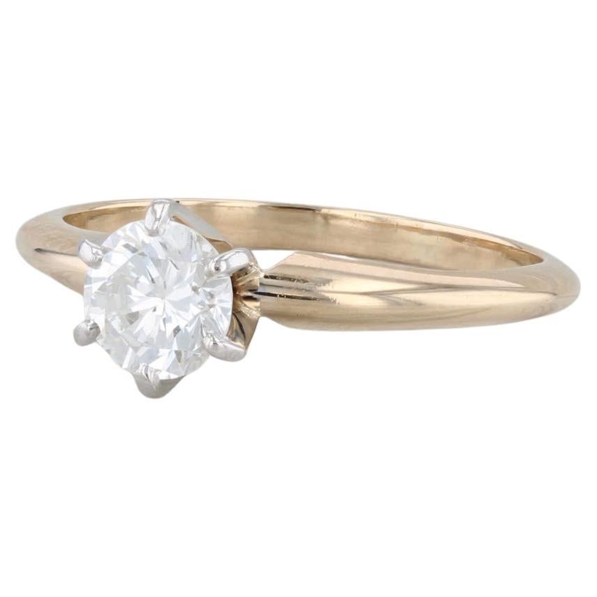 0.55ct VS1 Round Diamond Solitaire Engagement Ring 14k Yellow Gold Size 5.25 For Sale