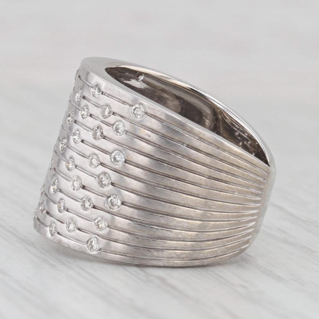 Round Cut 0.55ctw Diamond Cluster Ring 14k White Gold Size 6.25 Cocktail