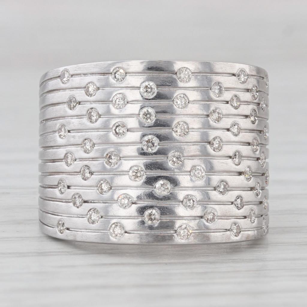 Women's 0.55ctw Diamond Cluster Ring 14k White Gold Size 6.25 Cocktail