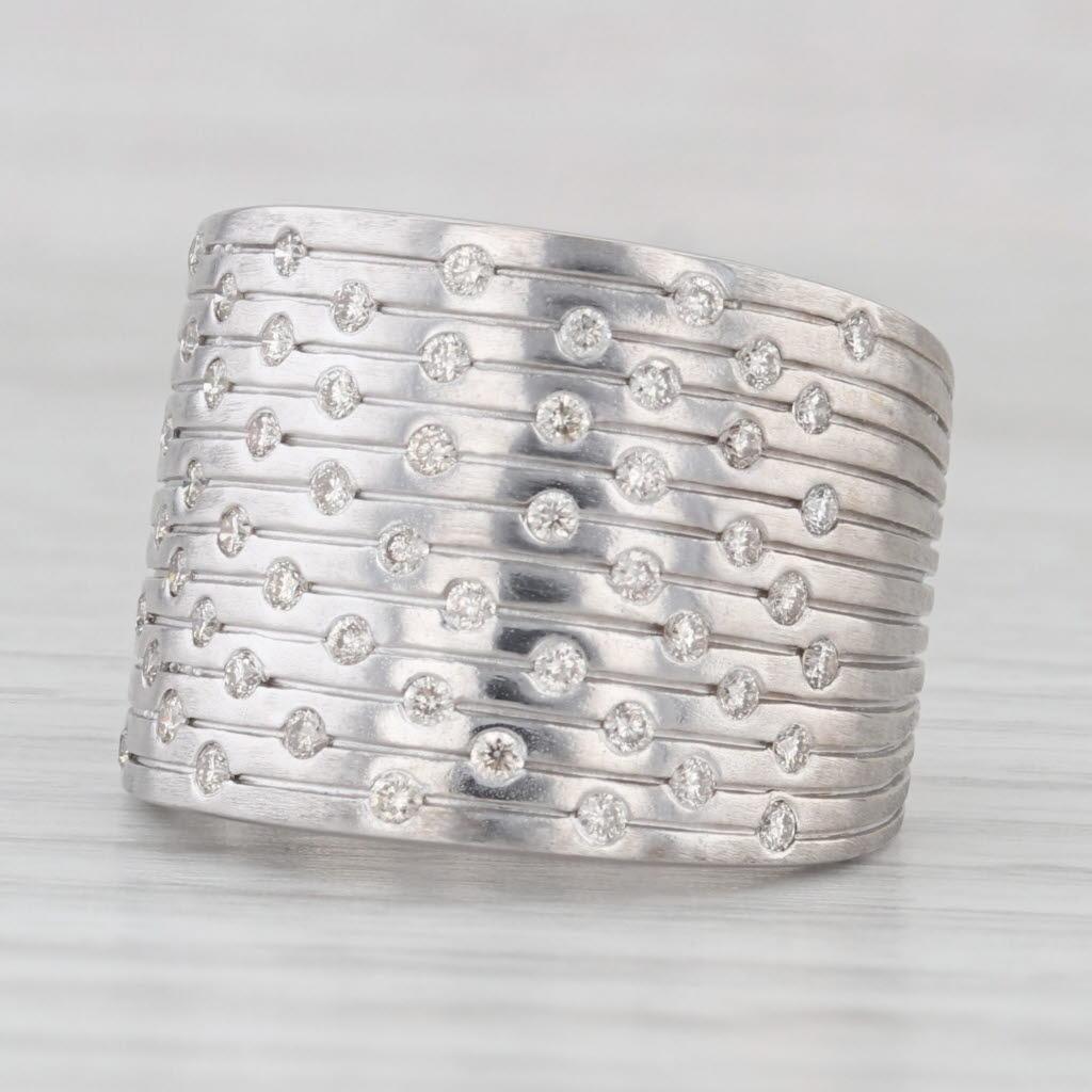 0.55ctw Diamond Cluster Ring 14k White Gold Size 6.25 Cocktail 1