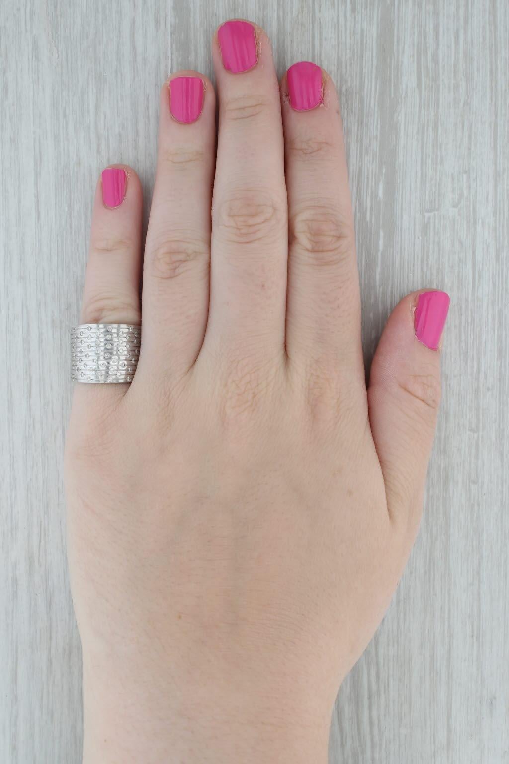 0.55ctw Diamond Cluster Ring 14k White Gold Size 6.25 Cocktail 4