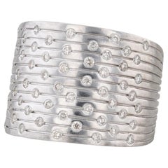0.55ctw Diamond Cluster Ring 14k White Gold Size 6.25 Cocktail